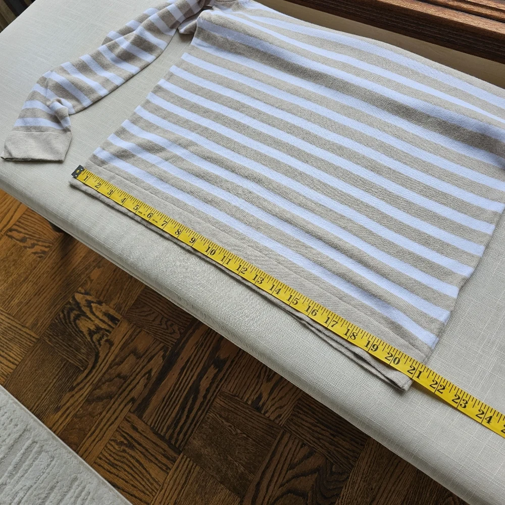 New! J. Crew Sz XL Striped Heather Tan Cotton Teddie Sweater Top NWT BH718